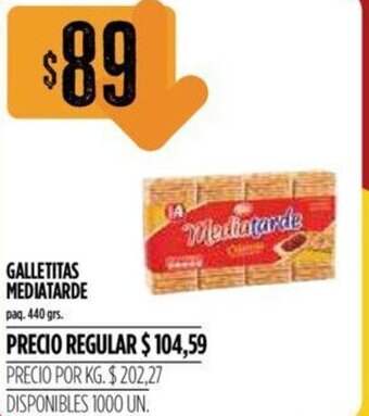 Supermercados Vea Galletitas Mediatarde 440grs oferta