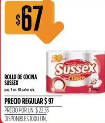 Supermercados Vea Rollo De Cocina Sussex 50 paños c/u oferta