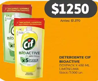 Supermercados Tadicor DETERGENTE CIF BIOACTIVE DOYPACK X 450ML oferta