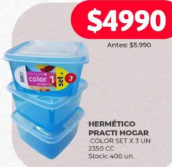 Supermercados Tadicor HERMÉTICO PRACTI HOGAR COLOR SET X 3 UN oferta