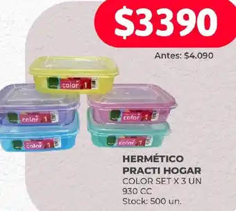 Supermercados Tadicor HERMÉTICO PRACTI HOGAR COLOR SET X 3 UN oferta