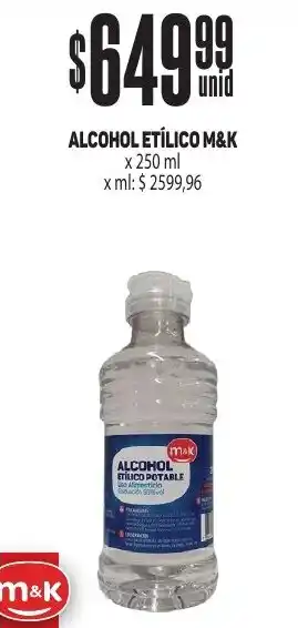 Makro ALCOHOL ETÍLICO M&K x 250ml oferta