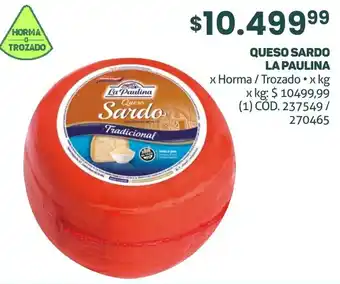 Makro QUESO SARDO LA PAULINA x kg oferta