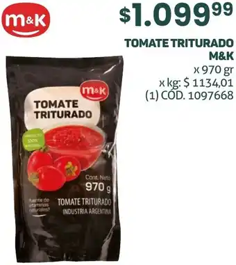 Makro TOMATE TRITURADO M&K x 970gr oferta