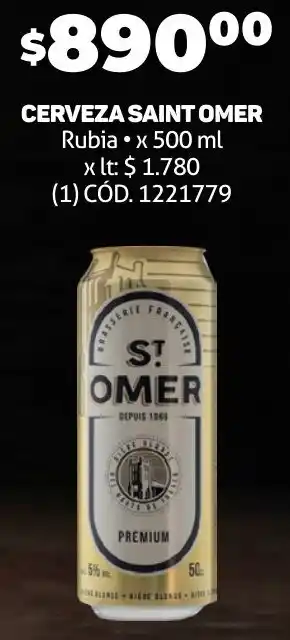 Makro CERVEZA SAINT OMER Rubia x 500ml oferta