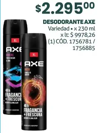 Makro DESODORANTE AXE Variedad x 230ml oferta