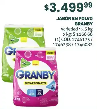 Makro JABÓN EN POLVO GRANBY Variedad x 3kg oferta