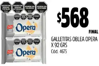 Supermercados Yaguar GALLETITAS OBLEA OPERA X 92GR oferta