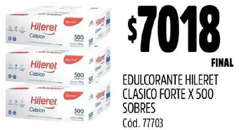 Supermercados Yaguar EDULCORANTE HILERET CLASICO FORTE X 500 SOBRES oferta