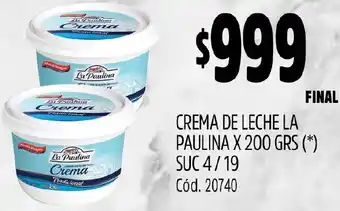 Supermercados Yaguar CREMA DE LECHE LA PAULINA X 200GR oferta