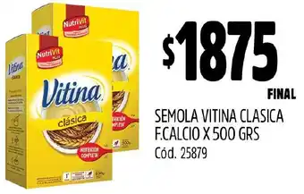 Supermercados Yaguar SEMOLA VITINA CLASICA F.CALCIO X 500GR oferta