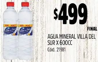 Supermercados Yaguar AGUA MINERAL VILLA DEL SUR X 600CC oferta