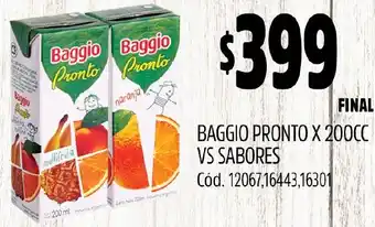 Supermercados Yaguar BAGGIO PRONTO X 200CC VS SABORES oferta