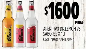 Supermercados Yaguar APERITIVO DR.LEMON VS SABORES X 1LT oferta