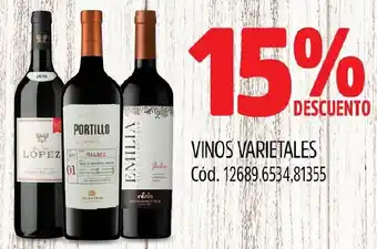Supermercados Yaguar VINOS VARIETALES oferta
