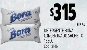Supermercados Yaguar DETERGENTE BORA CONCENTRADO SACHET X 135CC oferta