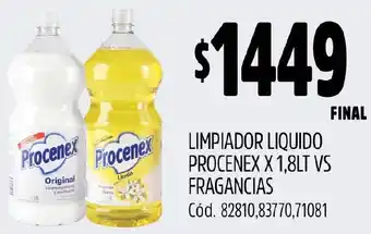 Supermercados Yaguar LIMPIADOR LIQUIDO PROCENEX X 1,8LT VS FRAGANCIAS oferta