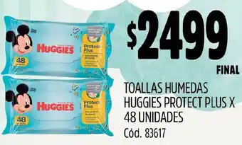 Supermercados Yaguar TOALLAS HUMEDAS HUGGIES PROTECT PLUS X 48 UNIDADES oferta