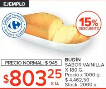 Carrefour BUDÍN SABOR VAINILLA X 180G oferta