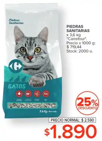 Carrefour PIEDRAS SANITARIAS x 3,6kg oferta