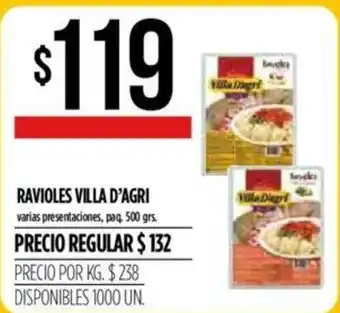 Supermercados Vea Ravioles Villa D'Agri 500grs. oferta