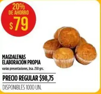 Supermercados Vea Magdalenas Elaboración Propia 250grs. oferta