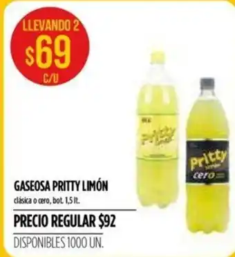 Supermercados Vea Pritty Limón Gaseosa 1.5lt. oferta