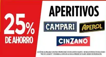 Supermercados Vea Campari / Aperol / Cinzano Aperitivos oferta