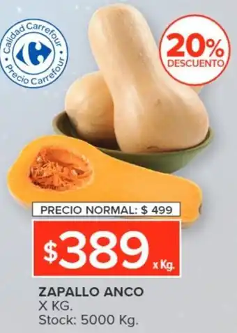 Carrefour ZAPALLO ANCO X KG oferta