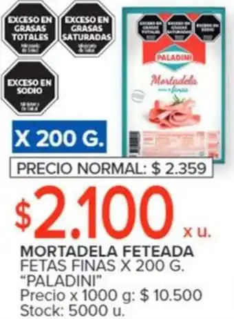 Carrefour MORTADELA FETEADA FETAS FINAS X 200G oferta