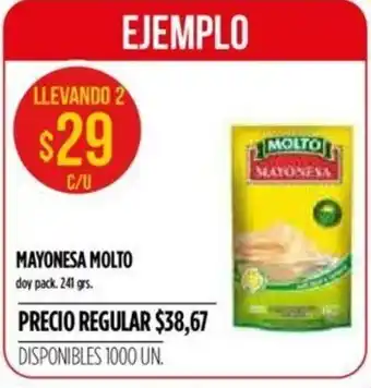 Supermercados Vea Molto Mayonesa 241grs. oferta