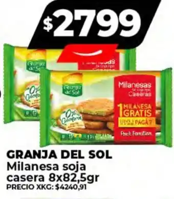 Supermayorista Vital GRANJA DEL SOL Milanesa soja casera 8x82,5gr oferta