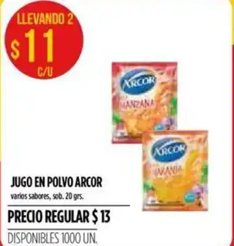 Supermercados Vea Arcor Jugo En Polvo 20grs. oferta