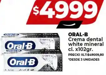 Supermayorista Vital ORAL-B Crema dental white mineral cl. x 102gr oferta