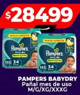 Supermayorista Vital PAMPERS BABYDRY Pañal mes de uso M/G/XG/XXXG oferta