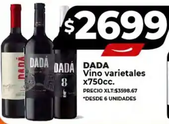 Supermayorista Vital DADA Vino varietales x 750cc oferta