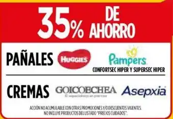 Supermercados Vea Huggies / Pampers Pañales, Goicoechea / Asepxia Cremas oferta