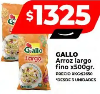 Supermayorista Vital GALLO Arroz largo fino x 500gr oferta