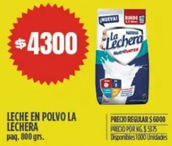 Supermercados Vea LECHE EN POLVO LA LECHERA paq. 800gr oferta