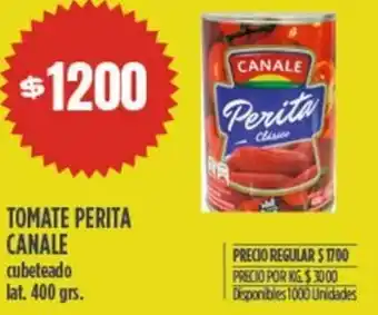 Supermercados Vea TOMATE PERITA CANALE cubeteado lat. 400gr oferta