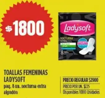Supermercados Vea TOALLAS FEMENINAS LADYSOFT paq 8un oferta