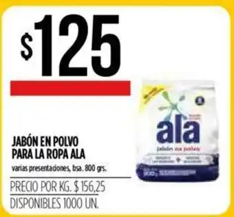 Supermercados Vea Ala Jabón en Polvo para La Ropa 800grs oferta