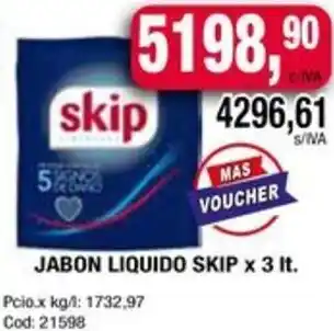 Maxiconsumo JABON LIQUIDO SKIP x 3It oferta