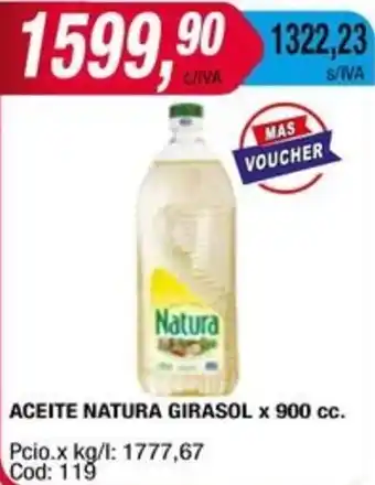 Maxiconsumo ACEITE NATURA GIRASOL x 900cc oferta