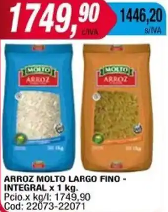 Maxiconsumo ARROZ MOLTO LARGO FINO - INTEGRAL x 1kg oferta