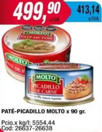 Maxiconsumo PATÉ-PICADILLO MOLTO x 90gr oferta