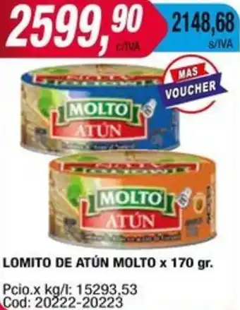 Maxiconsumo LOMITO DE ATÚN MOLTO x 170gr oferta