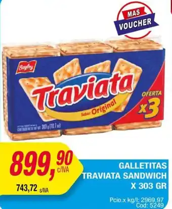 Maxiconsumo GALLETITAS TRAVIATA SANDWICH X 303GR oferta