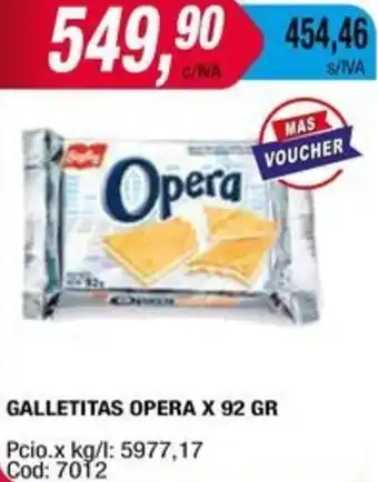 Maxiconsumo GALLETITAS OPERA X 92GR oferta