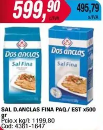 Maxiconsumo SAL D.ANCLAS FINA PAQ./ EST x 500gr oferta